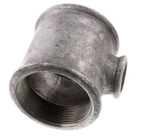 Rp 2 1/2'' x Rp 1'' Verzinktes Gusseisen T 25 Bar