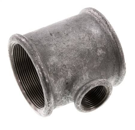 Rp 2 1/2'' x Rp 1'' Verzinktes Gusseisen T 25 Bar