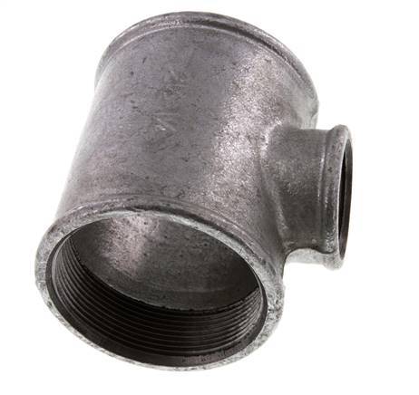 Rp 2 1/2'' x Rp 1 1/4'' Verzinktes Gusseisen T 25 Bar