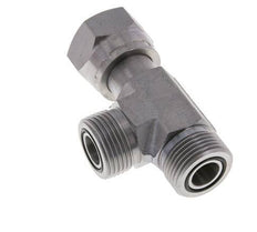 UN 13/16''-16 F/M Zinc plated Steel Tee ORFS with union nut 630 Bar - Hydraulic