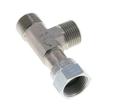 UN 1-3/16''-12 F/M Verzinktes Stahl T-Stück ORFS mit Überwurfmutter 400 Bar - Hydraulisch