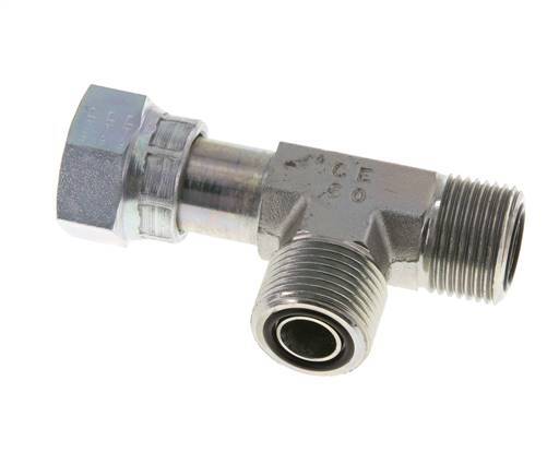 UN 1-3/16''-12 F/M Verzinktes Stahl T-Stück ORFS mit Überwurfmutter 400 Bar - Hydraulisch