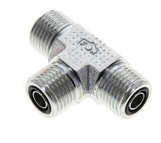 UN 11/16''-16 Male Zinc plated Steel Tee ORFS 630 Bar - Hydraulic