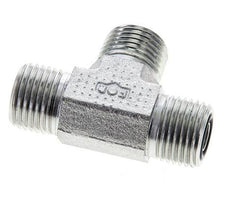 UN 11/16''-16 Male Zinc plated Steel Tee ORFS 630 Bar - Hydraulic