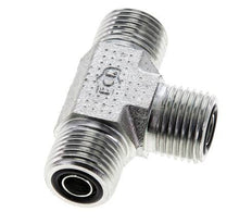 UN 11/16''-16 Male Zinc plated Steel Tee ORFS 630 Bar - Hydraulic
