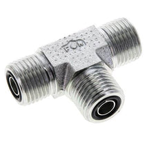 UN 11/16''-16 Male Zinc plated Steel Tee ORFS 630 Bar - Hydraulic