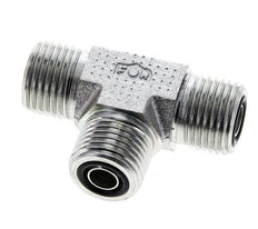 UN 11/16''-16 Male Zinc plated Steel Tee ORFS 630 Bar - Hydraulic