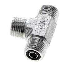 UN 11/16''-16 Male Zinc plated Steel Tee ORFS 630 Bar - Hydraulic