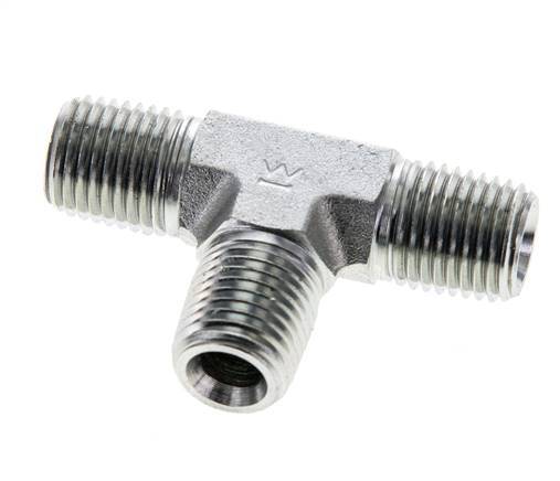 1/4'' NPT Male Zinc plated Steel Tee 275 Bar - Hydraulic