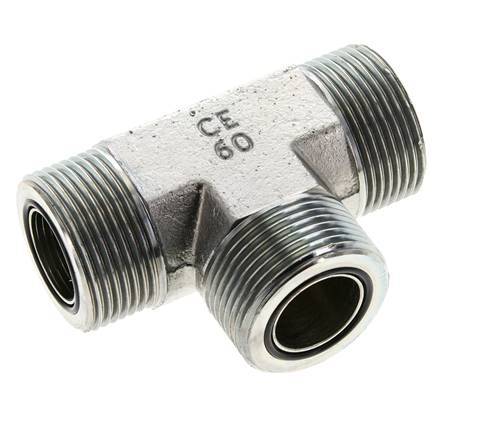 UN 1-7/16''-12 männlich Verzinktes Stahl-T-Stück ORFS 400 Bar - Hydraulisch