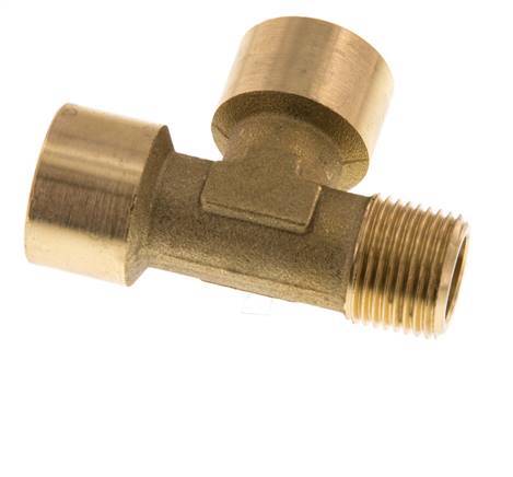 R 3/8'' x G 3/8'' M/F Brass Tee 16 Bar