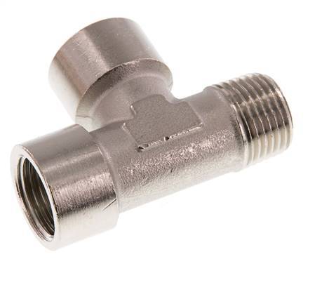 R 1/2'' x G 1/2'' M/F T-Stück aus vernickeltem Messing 16 bar