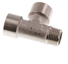 R 1/2'' x G 1/2'' M/F T-Stück aus vernickeltem Messing 16 bar