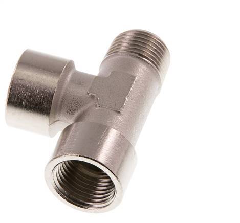 R 1/2'' x G 1/2'' M/F T-Stück aus vernickeltem Messing 16 bar