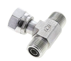 UN 11/16''-16 M/F Verzinktes Stahl T-Stück ORFS mit Überwurfmutter 630 Bar - Hydraulisch