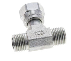 UN 11/16''-16 M/F Verzinktes Stahl T-Stück ORFS mit Überwurfmutter 630 Bar - Hydraulisch