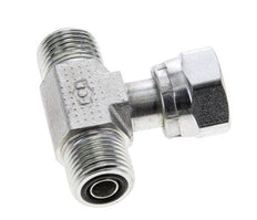 UN 11/16''-16 M/F Verzinktes Stahl T-Stück ORFS mit Überwurfmutter 630 Bar - Hydraulisch