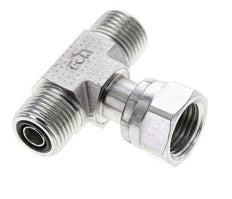 UN 11/16''-16 M/F Verzinktes Stahl T-Stück ORFS mit Überwurfmutter 630 Bar - Hydraulisch