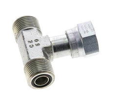 UN 13/16''-16 M/F Zinc plated Steel Tee ORFS with union nut 630 Bar - Hydraulic