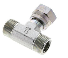 UN 1-3/16''-12 M/F Verzinktes Stahl T-Stück ORFS mit Überwurfmutter 400 Bar - Hydraulisch