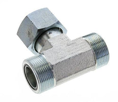 UN 1-11/16''-12 M/F Verzinktes Stahl T-Stück ORFS mit Überwurfmutter 250 Bar - Hydraulisch