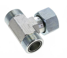 UN 1-11/16''-12 M/F Verzinktes Stahl T-Stück ORFS mit Überwurfmutter 250 Bar - Hydraulisch