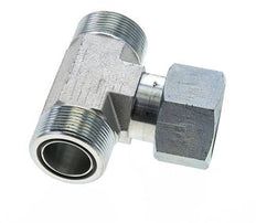 UN 1-11/16''-12 M/F Verzinktes Stahl T-Stück ORFS mit Überwurfmutter 250 Bar - Hydraulisch