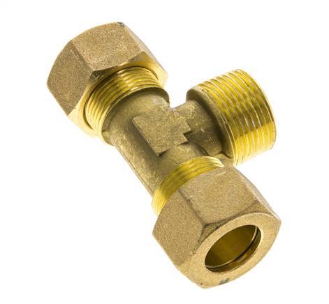 R 3/4'' Male x 18mm Brass Tee Compression Fitting 67 Bar DIN EN 1254-2