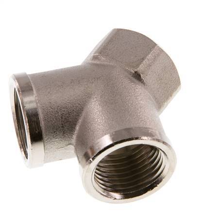 G 1/2'' Vernickeltes Messing Y-Stück 16 Bar