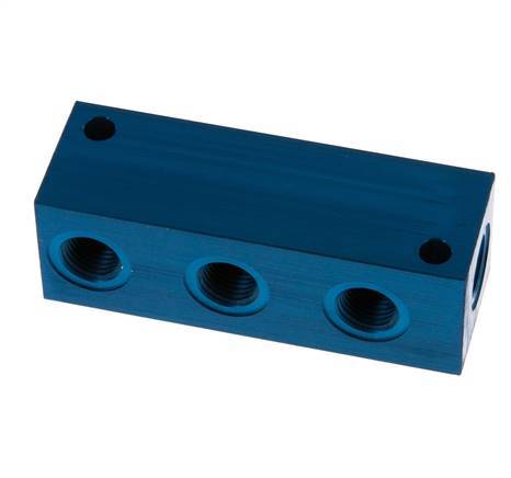 4xG 1/4'' Aluminium Verteilerblock einseitig 16 bar