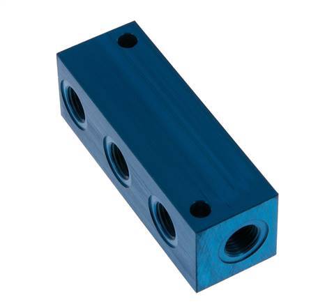 4xG 1/4'' Aluminium Verteilerblock einseitig 16 bar