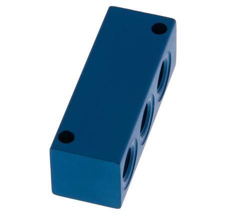 4xG 1/8'' Aluminium Verteilerblock einseitig 16 bar