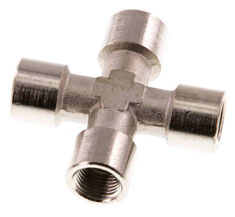 G 1/8'' Female Nickel plated Brass Cross 16 Bar [2 Pieces]