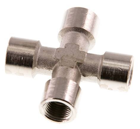 G 1/8'' Female Nickel plated Brass Cross 16 Bar [2 Pieces]
