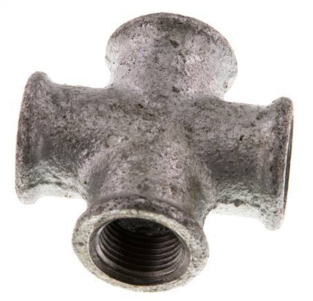 Rp 3/8'' Female Zinc plated Cast iron Cross 25 Bar [2 Pieces]