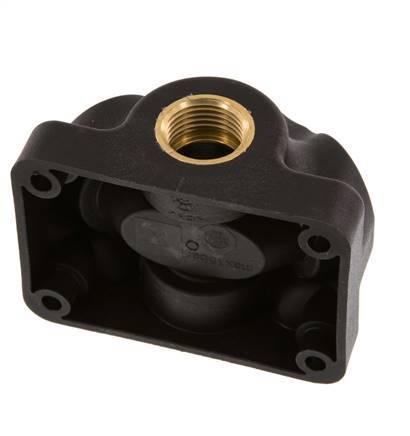 G 1/2'' Plastic Wall Mounted 4-way Air Junction with through-hole 15 Bar