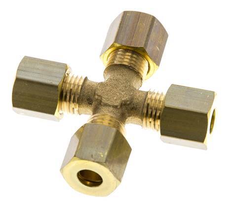 6mm Kreuzverschraubung aus Messing DIN EN 1254-2