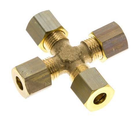 6mm Kreuzverschraubung aus Messing DIN EN 1254-2