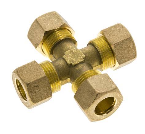 14mm Brass Cross Compression Fitting DIN EN 1254-2
