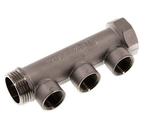 G 1'' x 3xG 1/2'' F/M/F Vernickeltes Messing Verteilerrohre 10 Bar