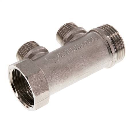 G 1'' x 2xG 1/2'' F/M/M Vernickeltes Messing Verteilerrohre 10 Bar