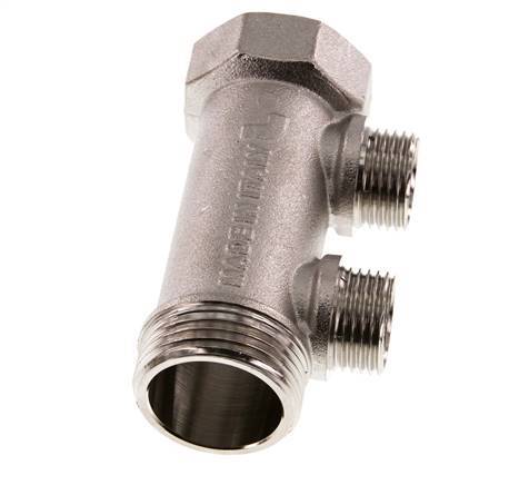 G 1'' x 2xG 1/2'' F/M/M Vernickeltes Messing Verteilerrohre 10 Bar