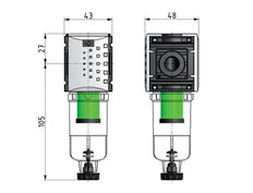 Vorfilter 0.3microns G1/4'' 140l/min Semi-Auto Metall Futura 0