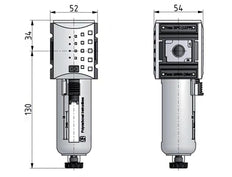 Filter 5microns G3/8'' 2200 l/min Auto (Closed Without Pressure) Polycarbonate Futura 1