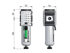 Vorfilter 0,3 Mikrometer G1/4'' 300l/min Semi-Auto Metall Futura 1