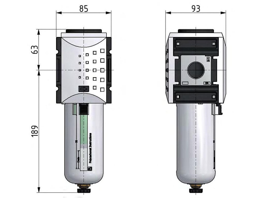 Pre-Filter 0.3microns G3/4'' 1500 l/min Semi-Auto Metal Futura 4
