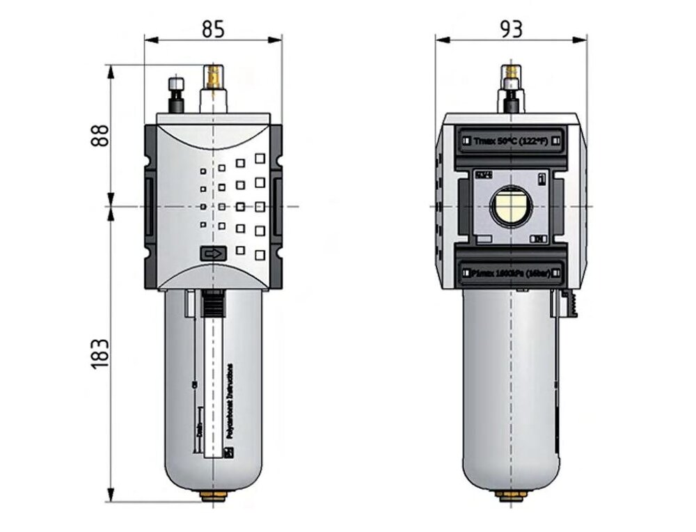 Schmierstoff G3/4'' Polycarbonat Futura 4