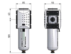 Microfilter 0.01microns G3/4'' 1500l/min Semi-Auto Polycarbonat Futura 4