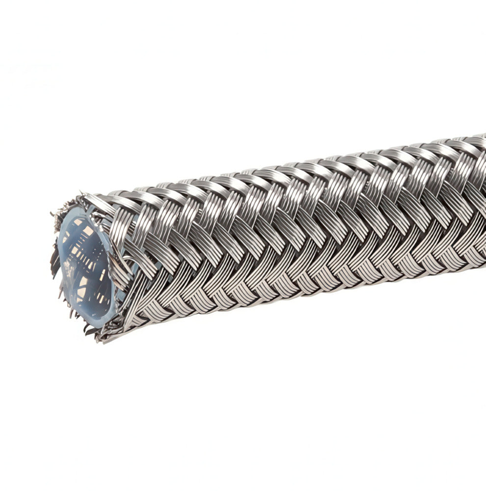 Teflon chemical resistant hose with steel braiding 13 mm (ID) 1 m