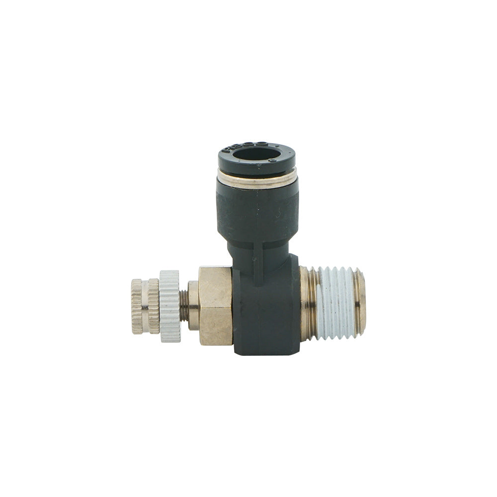 8mm - R3/8" Elbow Pneumatic Needle Valve